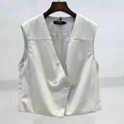   Beunique Fashion Bőrhatású mellény gombos Apricot One Size