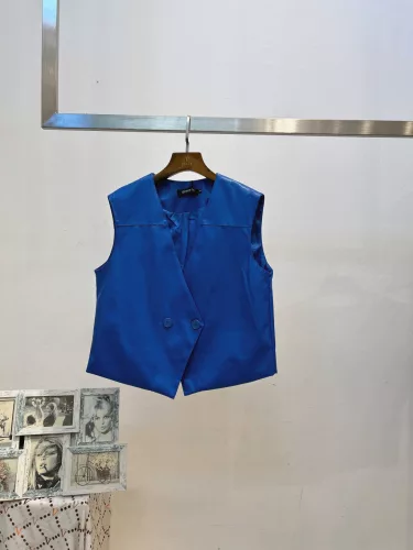 Beunique Fashion Bőrhatású mellény gombos Blue One Size