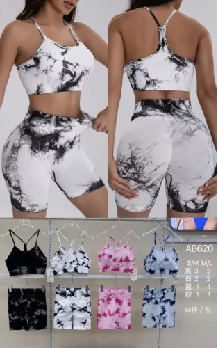 Beunique Fashion Pilates szett batikolt rövidnadrágos Blue L/XL