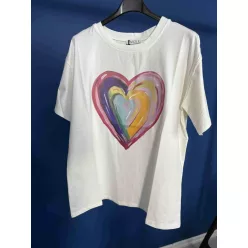   BeUnique Fashion Szivárvány szíves póló Rainbow One Size