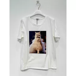 BeUnique Fashion Fehér macskás póló WhiteCat One Size