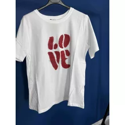 BeUnique Fashion 3D mintás póló love Red One Size