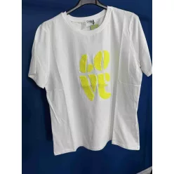 BeUnique Fashion 3D mintás póló love Yellow One Size