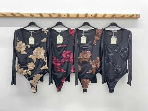 BeUnique Fashion 3D himzett tüll body Black One Size