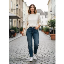 BeUnique szűkített szárú koptatott fazonú farmer XS