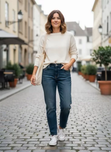 BeUnique szűkített szárú koptatott fazonú farmer XS