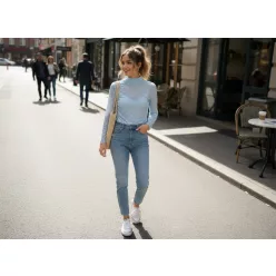 BeUnique Fashion azsúrozott felső Blue One Size