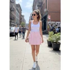   BeUnique Fashion alul húzózsinórós oldalt zsebes szoknya Soft Pink One Size