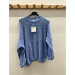   Beunique Fashion Ballon ujjú kötött pulóver Light Blue One Size