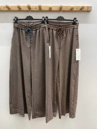 Beunique Fashion Kockás bőszárú nadrág Dark Blue One Size