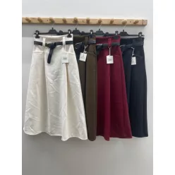 Beunique Fashion Gyapjú hatású maxi szoknya Coffee M