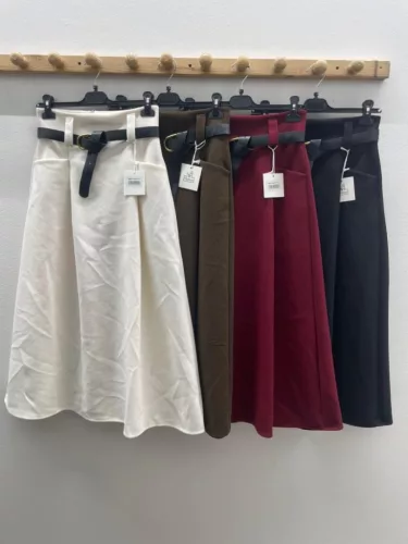 Beunique Fashion Gyapjú hatású maxi szoknya Coffee M