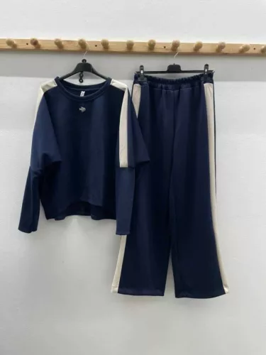 BeUnique Fashion Kétrészes oldalt arany passzés melegítő szett Dark Blue One Size