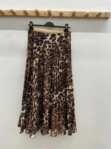 Beunique Fashion Leopardmintás plisszírozott szoknya  One Size