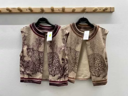 Beunique Fashion Leopardos gyapjúhatású mellény Burgundy One Size