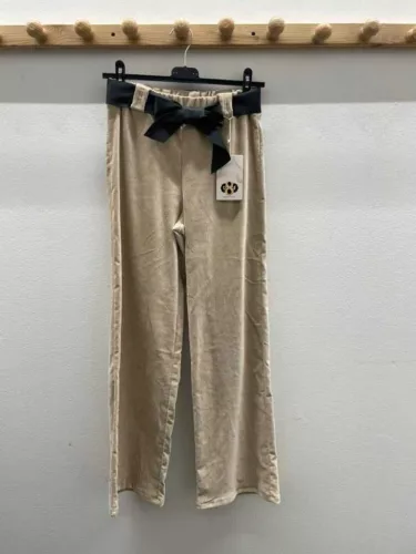 Beunique Fashion Kordbársony bőszárú nadrág Beige One Size