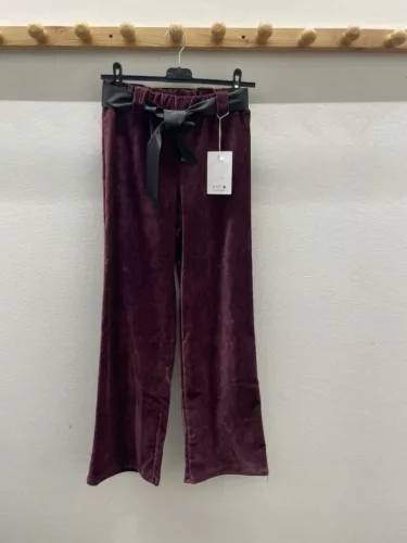 Beunique Fashion Kordbársony bőszárú nadrág Burgundy One Size
