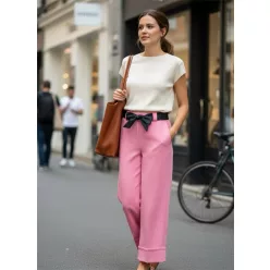   BeUnique Fashion alul vastag passzés extra puha palazzo fazonú nadrág Pink One Size