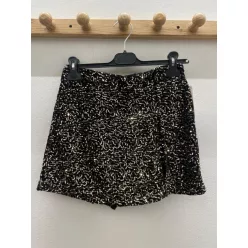   Beunique Fashion Bársony flitteres nadrágszoknya Fekete Arany One Size