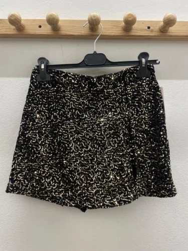 Beunique Fashion Bársony flitteres nadrágszoknya Fekete Arany One Size