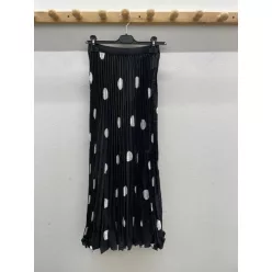   Beunique Fashion Nagy pöttyös plisszírozott szoknya Black One Size