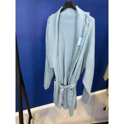   Beunique Fashion Kötött megkötős kardigán gallérján rojtos díszítéssel Light Blue One Size