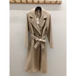   BeUnique Fashion Átmeneti szövet kabát megkötővel Beige One Size