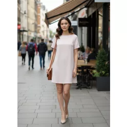   BeUnique Fashion bőrhatású A vonalú ruha Soft Pink One Size
