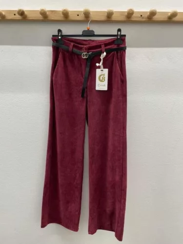 Beunique Fashion Kordbársony nadrág Burgundy M