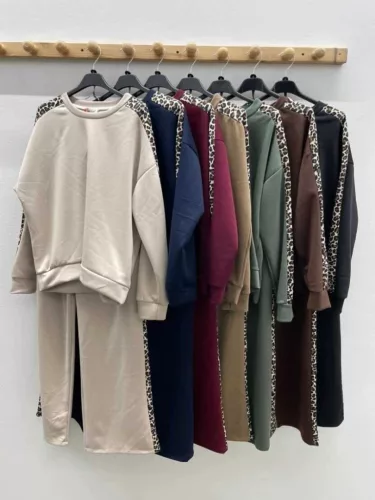 BeUnique Fashion Leopard passzés melegítő szett Black One Size