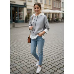   BeUnique Fashion extra puha pulcsi húzózsinórral Grey One Size
