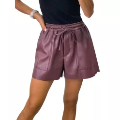 Beunique Fashion Műbőr rövidnadrág bordó One Size