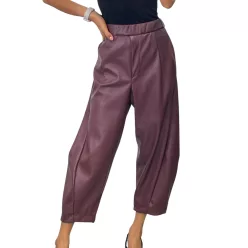   Beunique Fashion Modern fazonú műbőr culotte nadrág bordó One Size