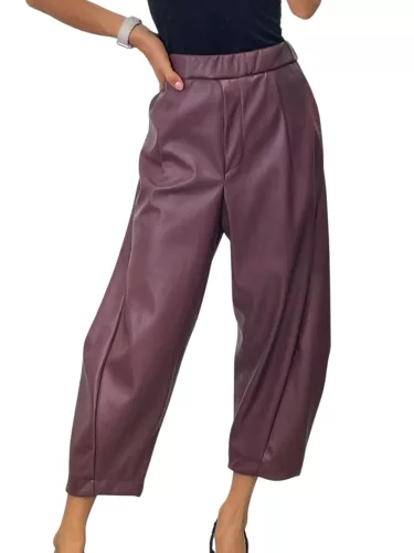 Beunique Fashion Modern fazonú műbőr culotte nadrág bordó One Size