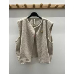 Beunique Fashion Gyapjú hatású mellény Beige One Size