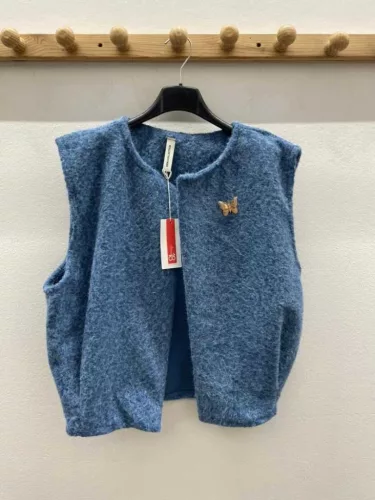 Beunique Fashion Gyapjú hatású mellény Light Blue One Size