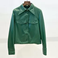   Beunique Fashion Ecobőr dzseki dark green M méret (sötétzöld)