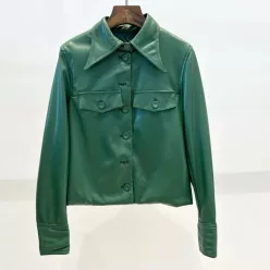   Beunique Fashion Ecobőr dzseki dark green S méret (sötétzöld)