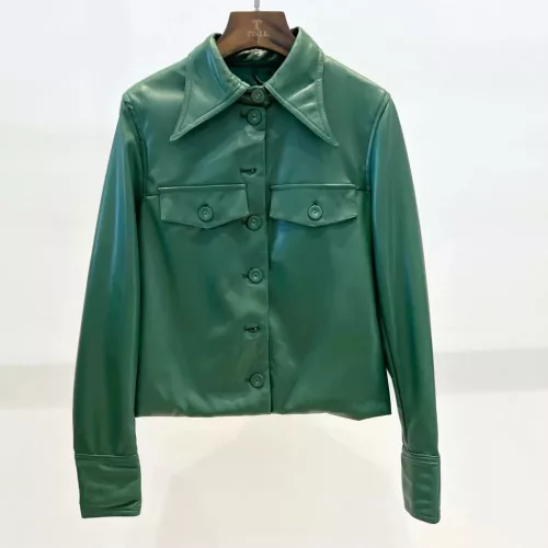 Beunique Fashion Ecobőr dzseki dark green S méret (sötétzöld)