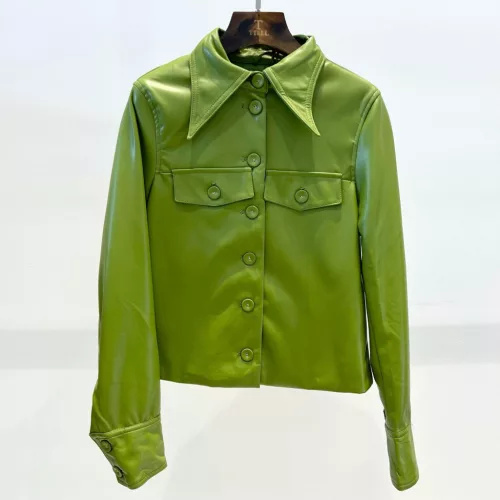 Beunique Fashion Zöld Ökobőr Dzseki - Prémium Vegán Bőr Női Kabát - S