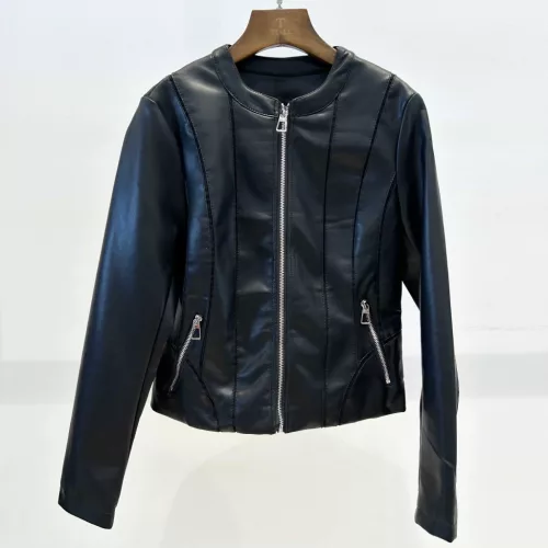 Beunique Fashion Ecobőr dzseki fekete zipzáras