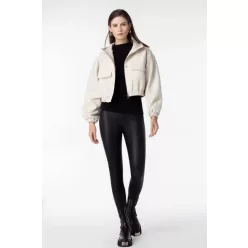 Beunique Fashion Ecobőr dzseki bomber fazon apricot L