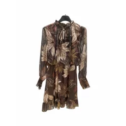 Beunique Fashion Muszlin ruha Coffee One Size