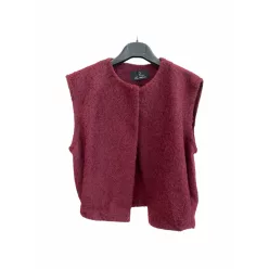 Beunique Fashion Gyapjú hatású mellény Burgundy One Size