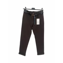   Beunique Fashion Francia zsebes pamut nadrág övvel Coffee M