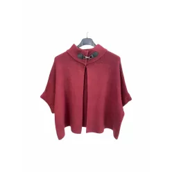   Beunique Fashion Kötött poncsó fazonú kardigán Burgundy One Size
