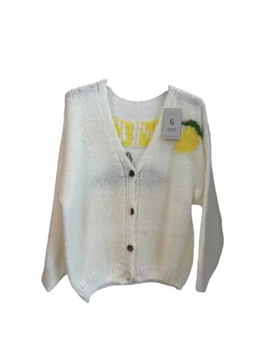 Beunique Fashion Limoncello kardigán White  One Size