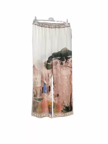 Beunique Fashion Toscan mintás palazzo nadrág Beige One Size