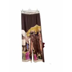   Beunique Fashion Toscan mintás palazzo nadrág Coffee One Size