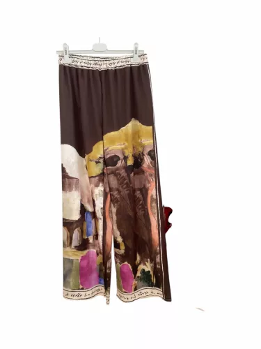 Beunique Fashion Toscan mintás palazzo nadrág Coffee One Size